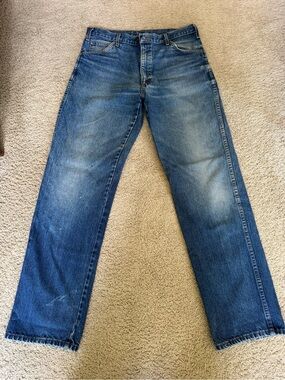 Vintage Men's Classic Straight Leg Jeans - Blue-no brand tag